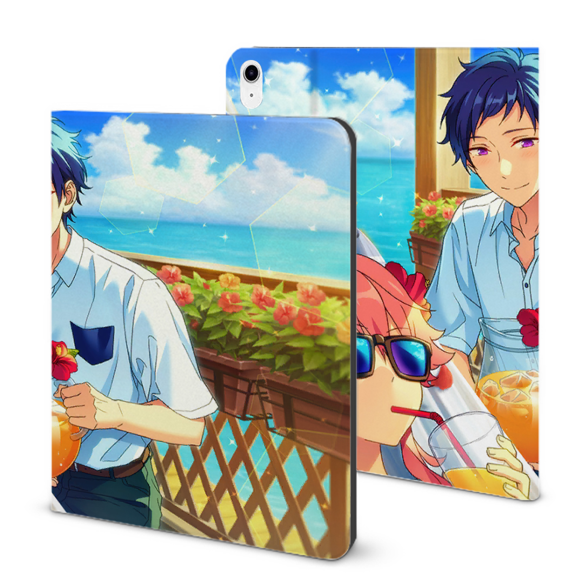 （画像用） あんさんぶるスターズ! Ensemble Stars IPad ケース ブック型 PUレザー TPU 耐衝撃 軽量 薄型 ペン収納なし 全面保護 IPad 各モデル対応